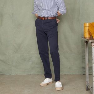 Officine Generale Plain Front Chino italian organic cotton Navy 33/32